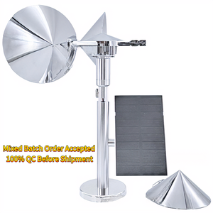 Ready to Ship Aluminum Alloy Wind Driven Reflective Crow <strong>Bird</strong> Repeller with Solar Panel for Fish Farm Pond - Product Image 1