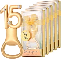 Ouvre-bouteille doré 15e anniversaire fête faveurs cadeau 15 ans souvenir retour cadeau pour les invités