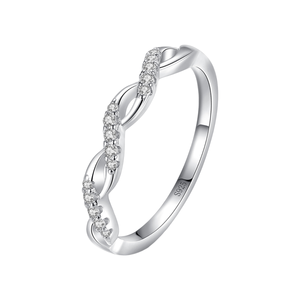 Bague élégante pour femmes Ada Jewelry en argent sterling 925 plaqué rhodium avec zircon - Product Image 1