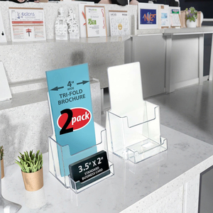 Hiện Đại Thân Thiện Với Môi Trong Suốt <span class=keywords><strong>Acrylic</strong></span> Truy Cập Tri-Gấp Của Nhãn Hiệu Thẻ Túi Tập Tin Chủ Thẻ Kinh Doanh Trường Hợp Lưu Trữ Phân Loại Hiển Thị - Product Image 3