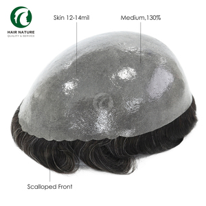 Sistema de Reemplazo <span class=keywords><strong>Capilar</strong></span> para <span class=keywords><strong>Hombre</strong></span>, Peluca Masculina de Doble Nudo, Cabello Humano Indio, <span class=keywords><strong>Prótesis</strong></span> <span class=keywords><strong>Capilar</strong></span> Masculina, Gran Venta - Product Image 2