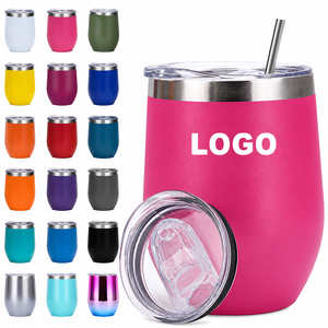 Taza de Café Aislada de 12 oz con Forma de Huevo y Logotipo Personalizado, Vaso de Vino de Acero Inoxidable al Vacío con Tapa de Viaje para Beber en Movimiento - Product Image 1