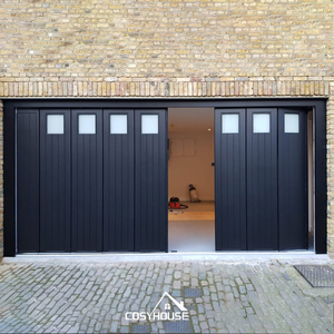 Porte de <span class=keywords><strong>garage</strong></span> moderne en aluminium grain de bois avec panneaux isolés et finition durable pour Villa House Residential <span class=keywords><strong>Double</strong></span> Car <span class=keywords><strong>Garage</strong></span> - Product Image 6