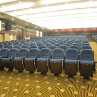 Promotion Fauteuil d'Auditorium Théâtre Église Piétement en Aluminium avec Tablette Pivotante en ABS
