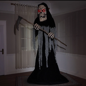 Decoración de Halloween Animatrónica Gigante de Interior con Forma de Ceñador Espeluznante con Guadaña para Animación y Horror - Product Image 4