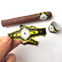 Étiquettes de cigares personnalisées de l'entreprise Sticker Company, étiquettes de bande de cigare personnalisées en relief 3D dorées