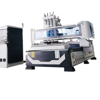 Routeur CNC ATC 4 têtes déchargement automatique pour la fabrication d'armoires de meubles avec moteur NC Studio Mach3 Siemens Syntec
