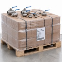 Venta al por mayor directa de fábrica: Válvula de bola roscada de 3 piezas de acero inoxidable 316 de paso completo NPT 1000 WOG con maneta para aceite, gas y agua