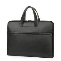 Sac pour ordinateur portable en PU noir simple, résistant à l'usure et aux chocs, pour hommes, usage quotidien professionnel, vente en gros d'usine