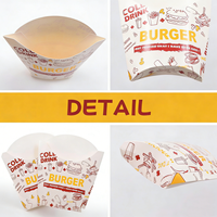Gobelets à frites pliables imprimés sur mesure, boîtes à emporter, contenants en papier de qualité alimentaire pour l'emballage de la restauration rapide