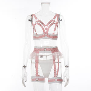 Lencería Sexy para Mujer, Conjunto de Ropa Interior con Tirantes y Combinación de Colores, Estilo Puro y Atractivo - Product Image 6