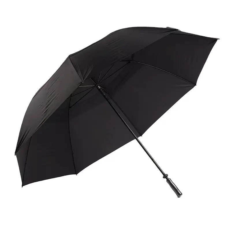 Individualisierte übergroße Herren lange Handgriff 30 Zoll extra große kompakte Sport-entlüftete schwarze benutzerdefiniertes Logo doppelschichtige Golf-Schirme