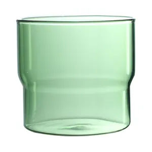 Commercio all'ingrosso 300ml 10.1oz vetro verde tazza di acqua per la preparazione della tavola di vetro di colore tazza di caffè per ufficio tazza di succo di latte