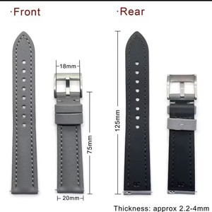 Correa de reloj de piel de becerro de primera calidad, cosida a mano, con hebilla de pasador, varios tamaños de ancho, suave, transpirable, pulsera de cuero genuino <span class=keywords><strong>para</strong></span> uso diario. - Product Image 5