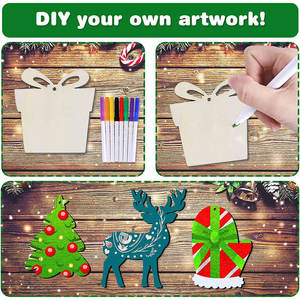 Set di ornamenti natalizi in legno da 24 pezzi per la 2025 vendita diretta in fabbrica giocattoli da <span class=keywords><strong>disegno</strong></span> per feste - Product Image 5