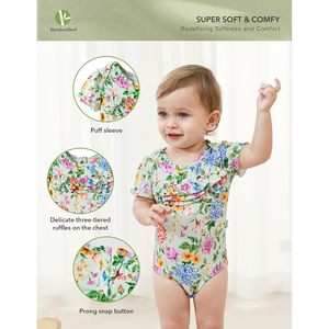 Body de Bambú para Bebé Niña, Manga Corta, Estampado Floral, Tejido Suave, 3-24 Meses - Product Image 2