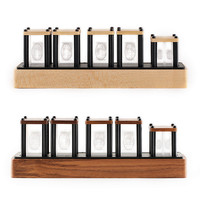 Kit jam tabung Nixie LED keren jam Digital kayu Maple kenari jam Semo cahaya meja tabung jam