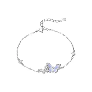 Bracelet Papillon Lumineux en Argent Sterling S925, Nouveau Style Tendance <span class=keywords><strong>avec</strong></span> <span class=keywords><strong>Pierre</strong></span> en Zircon pour Cadeau, Fête ou Mariage - Product Image 5