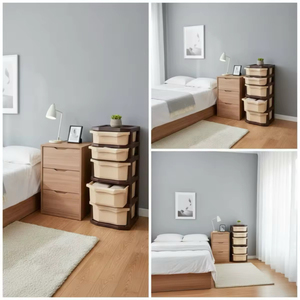 New Durable Mini Capacity 5-Drawer Modern Plastic Mobile <b>File</b> Cabinet <b>Organizer</b> Chest with for Home Bedroom Study - Product Image 6
