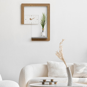 Nordic Style Wall <b>Clock</b> Rectangular <b>Battery</b> Powered Living Room Decorative Shelf <b>Clock</b> - Product Image 3