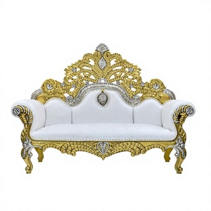 Sofá de Lujo Clásico Maharaja para Bodas, de Madera de Teca, Moderno, con Diamantes Dorados, Color Personalizado, Venta Directa de Fábrica DST, EE. UU. - Product Image 1
