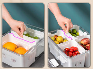 Nuova scatola di conservazione della verdura di frutta scatola di immagazzinaggio portatile creativa del compartimento scatola dell'organizzatore del <span class=keywords><strong>frigorifero</strong></span> della cucina - Product Image 6