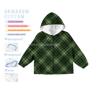 <span class=keywords><strong>Cappotto</strong></span> invernale da <span class=keywords><strong>ragazzo</strong></span> spesso e caldo con motivo Plaid natalizio Giacca da <span class=keywords><strong>ragazzo</strong></span> impermeabile con cappuccio - Product Image 2