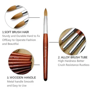 Kolinsky Acrylic Nail <b>Brush</b> Red Wood Handle Gel Builder Manicure <b>Brush</b> Nail Art Tools Nail Salon Size 8-24 - Product Image 5