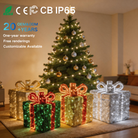 Boîte cadeau 3D LED personnalisée OEM ODM IP65 colorée, étanche, haute luminosité CRI 90 pour la décoration de Noël en extérieur dans les places publiques
