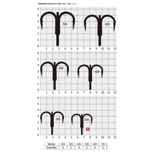 Mustad 100% Gốc 7x Mạnh Mẽ kaiju treble Móc Chất Lượng Cao Thép Carbon Cao 2/0-7/0 Kích Thước Phạm Vi - Product Image 6