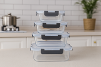 Paquet de 10 récipients de stockage des aliments en verre avec couvercles contenants de préparation de repas en verre hermétiques étanches pour le déjeuner sur le pouce
