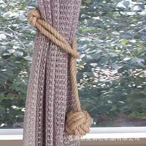 Hemp Rope Tiebacks Curved Rustic Style Eco-Friendly Cotton Linen <b>Curtain</b> Accessories - Product Image 2