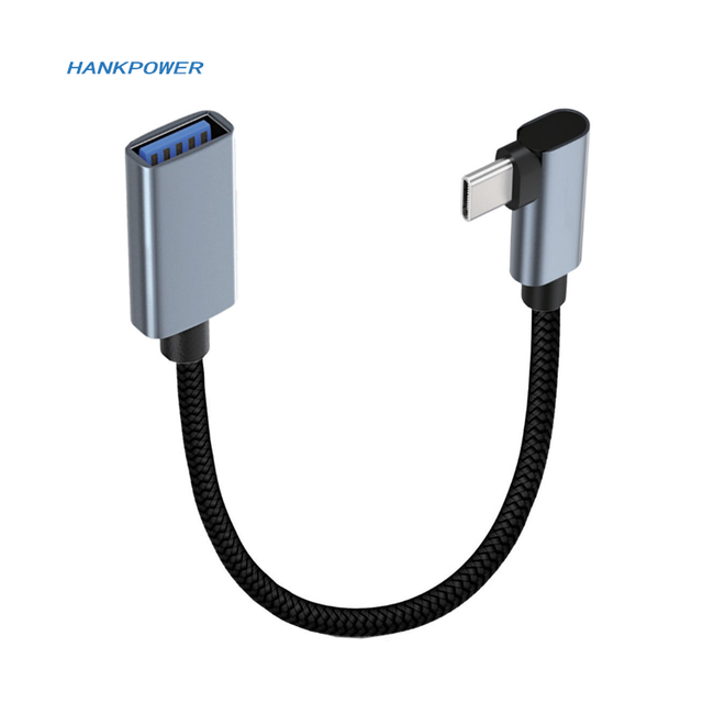 90 Degree USB Type C OTG Data Cable Nylon Type C Male to USB a Female USB3.1 Charging Extension Cable
