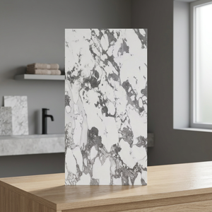 Azulejos de Porcelana Esmaltada de Alto Brillo Wolto Gris 600x1200mm, Diseño de Mármol Gris, 8.5mm, para Pared y Suelo - Product Image 4