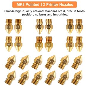 Boquillas Creality MK8 de latón de 0.2, 0.3, 0.4, 0.5, 0.6, 0.8, 1.0 mm para piezas de extrusora de impresora 3D Ender 3 CR-10 - Product Image 6