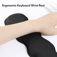 Coussin de clavier en mousse à mémoire de forme personnalisé, forme anime, noir, avec repose-poignets pour clavier et souris, pour ordinateur portable