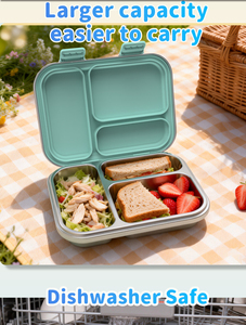 Offre Spéciale – Boîte Repas Portable Mignonne en Acier Inoxydable 304, Anti-Fuite, Compatible Micro-ondes, Plus de 3 Compartiments, Sans BPA, Lavable au <span class=keywords><strong>Lave</strong></span>-<span class=keywords><strong>Vaisselle</strong></span> - Product Image 2