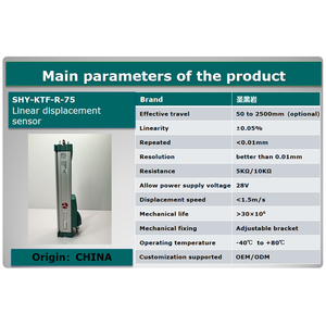 Alta precisione IP65 sensore di spostamento lineare 50-1250mm ± 0.05% linearità <span class=keywords><strong>4</strong></span>-20mA/0-10V uscita per la posizione & le misure di angolo - Product Image 4