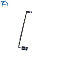 Poignée de porte de douche moderne en acier inoxydable noir titane, tube plat, pour porte de salle de bain en verre Austin, barre porte-serviettes simple face