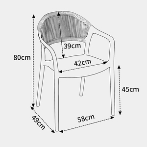 <span class=keywords><strong>Chaise</strong></span> d'extérieur empilable en plastique PP <span class=keywords><strong>avec</strong></span> accoudoirs, idéale pour jardin, terrasse et salle à manger, <span class=keywords><strong>avec</strong></span> corde, pour mobilier <span class=keywords><strong>de</strong></span> <span class=keywords><strong>salon</strong></span> - Prix usine - Product Image 2