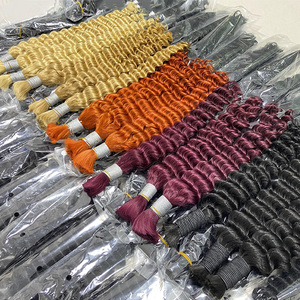 RXHAIR 10A onda profonda alla rinfusa capelli umani per intrecciare accessori per capelli all'ingrosso misti all'ingrosso capelli intrecciati alla rinfusa senza trama - Product Image 5