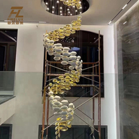 Lustres décoratifs de luxe modernes en forme d'œuf, personnalisés FireLux pour grands projets, halls de villas et hôtels