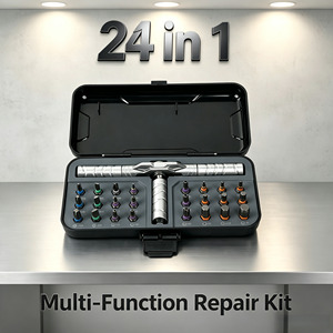 Juego de Destornilladores y Llaves de Torque Multiusos 24 en 1 de Aleación, Llave de Trinquete de Acero, Magnético, Multifuncional para Bricolaje - Product Image 3