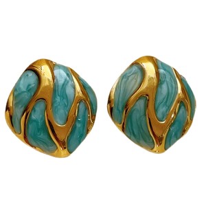 Fashionable Irregular 18k Gold Plated Stainless Steel Oval Oil-drop <b>Earrings</b> Colorful Geometric Jewelry for Women - Product Image 6
