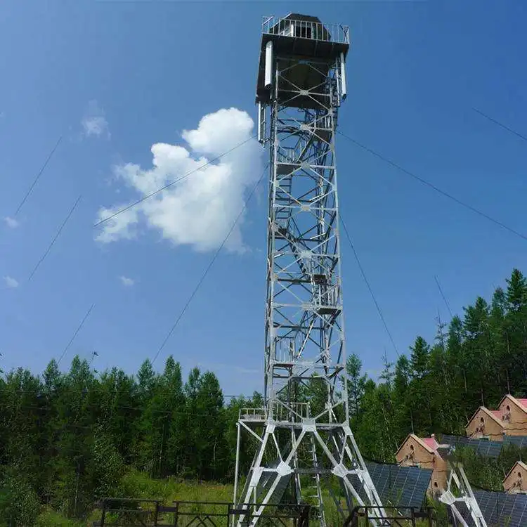 Torre de relógio 15-45m, monitoramento de prevenção de incêndios florestais, ângulo galvanizado