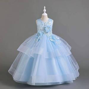 Abito Estivo Rosa Lungo <span class=keywords><strong>da</strong></span> Damigella <span class=keywords><strong>per</strong></span> <span class=keywords><strong>Bambina</strong></span>, Costume <span class=keywords><strong>da</strong></span> Principessa <span class=keywords><strong>per</strong></span> Cerimonie e Feste di Matrimonio - Product Image 2