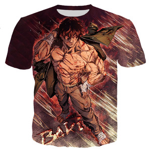 Nueva Camiseta de Moda con Estampado 3D de Anime Japonés <span class=keywords><strong>Baki</strong></span> Hanma para Hombre, Camiseta Informal con Estampado Digital 3D, Camiseta con Estampado Gráfico Completo - Product Image 3