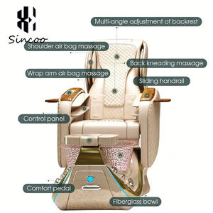 Luxury Beauty Foot Spa Full Body Spa Manicure Nail Massage Pedicure Chair Fiberglass <b>Basin</b> with Mist Pedicure Chair - Product Image 2