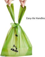 Bolsas para excremento de perro con asas fáciles de atar, a prueba de fugas, ecológicas, sin perfume, material Oxo-biodegradable PBAT+PLA para perros y gatos