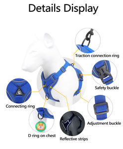 Logotipo personalizado cómodo cinturón de malla suave reflectante transpirable perro mascota pecho chaleco arnés para perros gatos mascota - Product Image 6